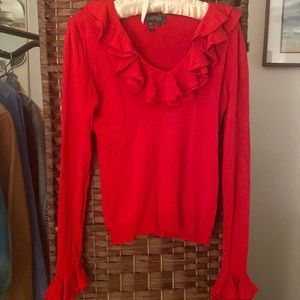 Red silk/cashmere sweater